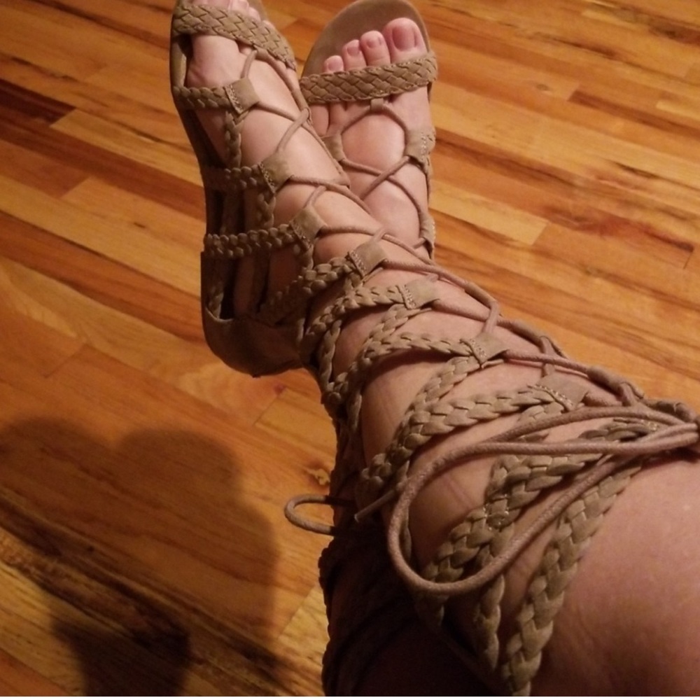 Braided Tan Gladiator Sandals